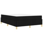 vidaXL Lit à ressorts avec matelas Blanc et Noir 140 x 190 cm tissu