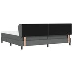 Lit Box Spring vidaXL avec Matelas Gris Foncé 200x200 cm Tissu