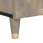 vidaXL Meuble TV Gris et or 105 x 33.5 x 46 cm Bois de manguier massif