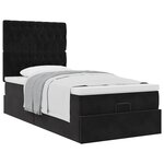 vidaXL Cadre de lit ottoman avec matelas noir 90x190 cm velours