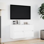 vidaXL Meubles TV muraux avec lumières LED 2 Pièces blanc 41x31x45 cm