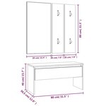 vidaXL Ensemble de meubles de couloir Chêne fumé Bois d'ingénierie