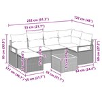 vidaXL Ensemble de canapé de jardin avec coussin 7 Pièces Gris Poly rotin
