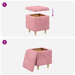vidaXL Ottoman avec rangement 40 x 40 x 45 cm Velours