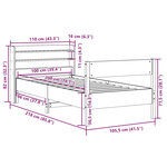 vidaXL Cadre de lit sans matelas 100x200 cm bois massif de pin