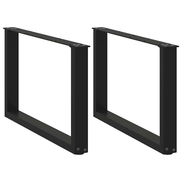 vidaXL Pieds de table basse en U  2 pièces  noir  60 x (42-43) cm  acier
