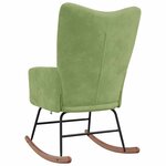 vidaXL Chaise à bascule Vert clair Velours
