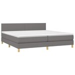 vidaXL Sommier à lattes de lit et matelas et LED Gris foncé 200x200 cm