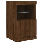 vidaXL Buffet avec lumières LED chêne marron 123x37x67 cm