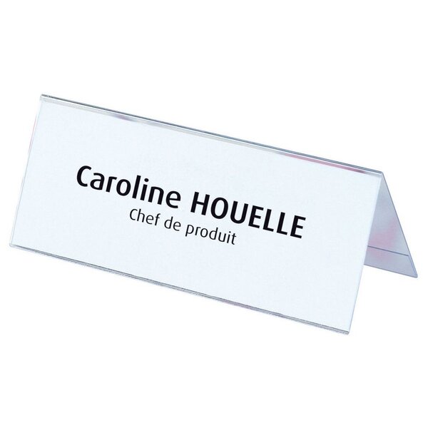 Porte-nom chevalet double-face, 6 x 25 cm (paquet 25 unités)