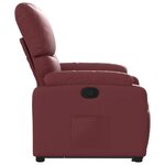 vidaXL Fauteuil inclinable Rouge bordeaux Similicuir