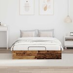 vidaXL Cadre de lit ottoman Bois ancien 193 x 120 x 25 cm