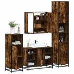 vidaXL Ensemble meubles salle de bain 4 Pièces chêne fumé bois ingénierie