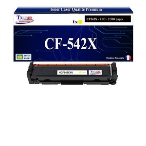 T3AZUR -Toner compatible avec CF542X (203X) pour HP Color LaserJet Pro M254dw M254nw - Jaune