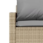 vidaXL Canapé de jardin avec coussins 3 places beige résine tressée