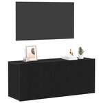 vidaXL Ensemble meuble TV Montage mural Chêne noir 100 x 30 x 41 cm