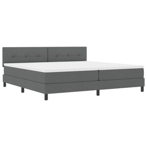 vidaXL Lit boxspring avec matelas Gris foncé 200 x 200 cm tissu