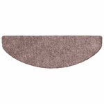 vidaXL Tapis d'escalier auto-adhésifs 15 pièces 65 x 21 x 4 cm Marron clair Demi-rond Grand