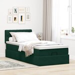 vidaXL Cadre de lit ottoman avec matelas vert foncé 90x190 cm velours