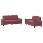 vidaXL Ensemble de canapés 2 Pièces rouge bordeaux tissu
