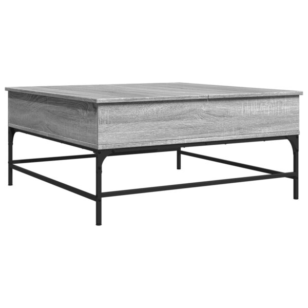 vidaXL Table basse sonoma gris 95x95x45 cm bois d'ingénierie et métal