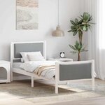 vidaXL Cadre de lit avec tête de lit Gris clair 80 x 200 cm tissu