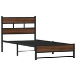 vidaXL Cadre de lit en métal sans matelas chêne marron 107x203 cm