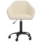 Vidaxl chaises pivotantes à manger lot de 2 crème velours