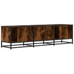 vidaXL Meuble TV chêne fumé 150x35x41 cm bois d'ingénierie et métal