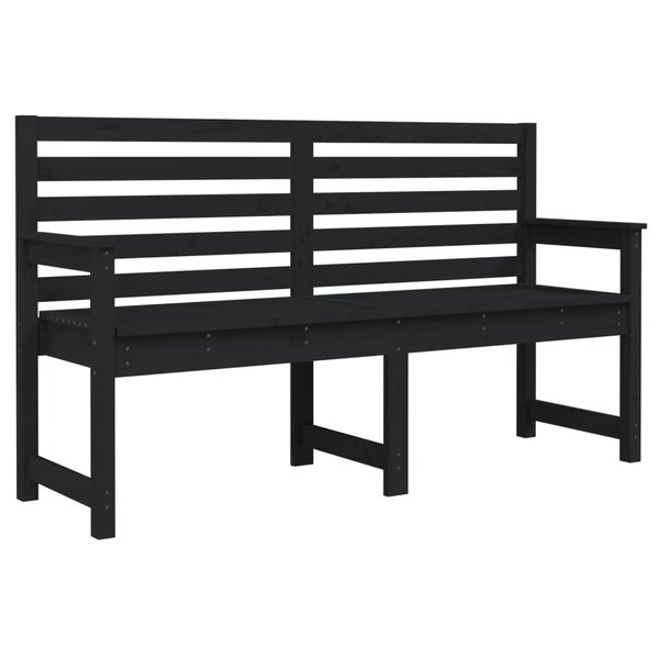 vidaXL Banc de jardin noir 159 5x48x91 5 cm bois massif de pin