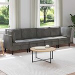 vidaXL Ensemble de meubles pour le salon 4 Pièces Gris foncé Velours
