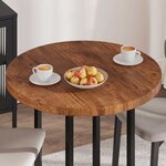 vidaXL Plateau de table Marron foncé Ø 80 x 4 cm Chêne massif