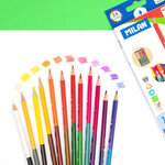 Crayons bicolores triangulaires 12 pièces
