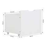 Tiroir de rangement blanc en bois pour lit mezzanine