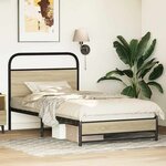 vidaXL Cadre de lit sans matelas 107x203 cm chêne sonoma