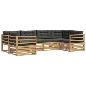 vidaXL Ensemble de canapés d'extérieur 6 Pièces Blanc et anthracite
