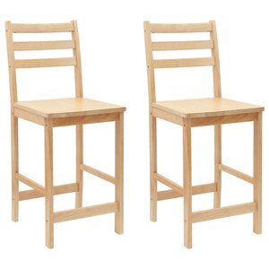 vidaXL Chaises de salle à manger 2 pc Bois de Caoutchouc Massif