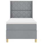 vidaXL Lit à Ressorts avec matelas Gris clair 100 x 200 cm tissu