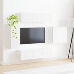 vidaXL Ensemble de meuble TV mural Montage mural 6 Pièces Blanc