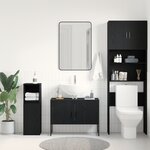 vidaXL Meuble sous lavabo salle de bain Chêne Noir 80x33x60 cm Bois d'ingénierie