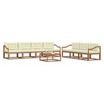 vidaXL Ensemble de canapés d'extérieur 8 Pièces Naturel et Crème