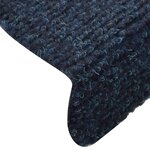 vidaXL Tapis d'escalier autocollants 15 Pièces Bleu 65x21x4 cm Aiguilleté