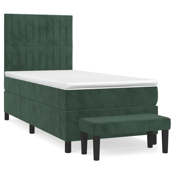 vidaXL Sommier à lattes de lit avec matelas Vert foncé 100x200 cm