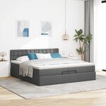 VidaXL Cadre de lit ottoman avec matelas gris foncé 200x200 cm tissu