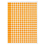 Pastille adhésive permanente orange 8 mm (lot de 5)