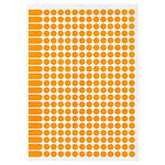 Pastille adhésive permanente orange 8 mm (lot de 5)