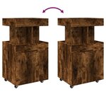 vidaXL Chariot de bar chêne fumé 50x41x89 cm bois d'ingénierie