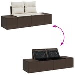 vidaXL Set de canapé de jardin 9 pièces avec coussins marron en poly rattan