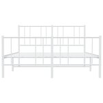 vidaXL Cadre de lit métal sans matelas et pied de lit blanc 140x190 cm