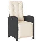 vidaXL Ensemble à manger de jardin coussins 7Pièces Noir Résine tressée